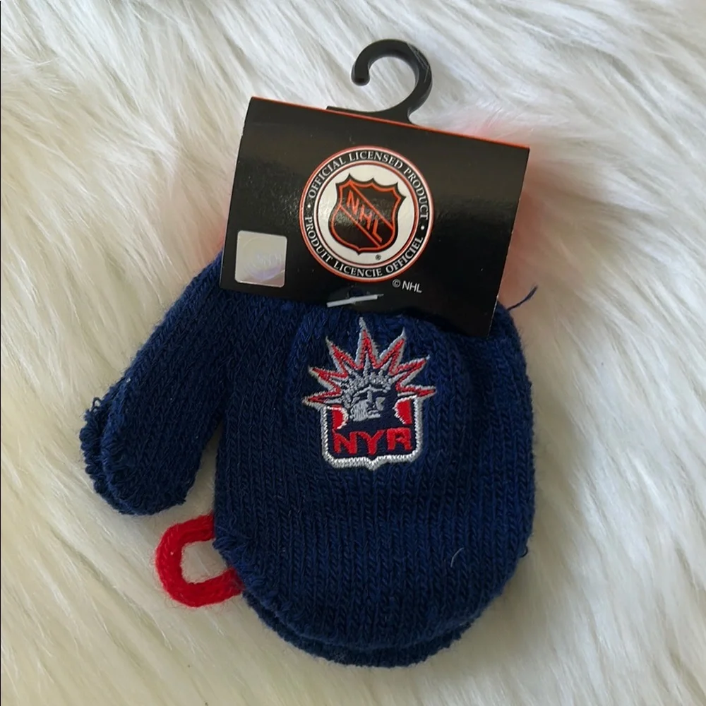 NHL Red and Blue New York Rangers Booties and Mittens